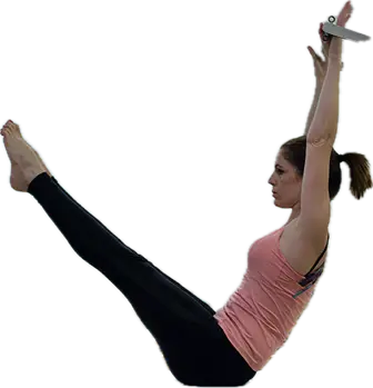 Mujer realizando postura de pilates